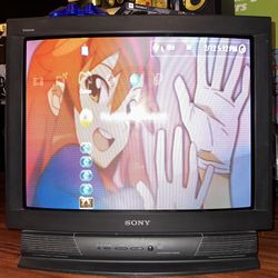Sony Trinitron 27 inch KV-27S10 Color CRT TV Tested No Remote Retro Gaming RCA