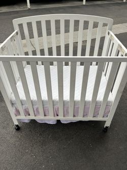 Mini White Baby Crib