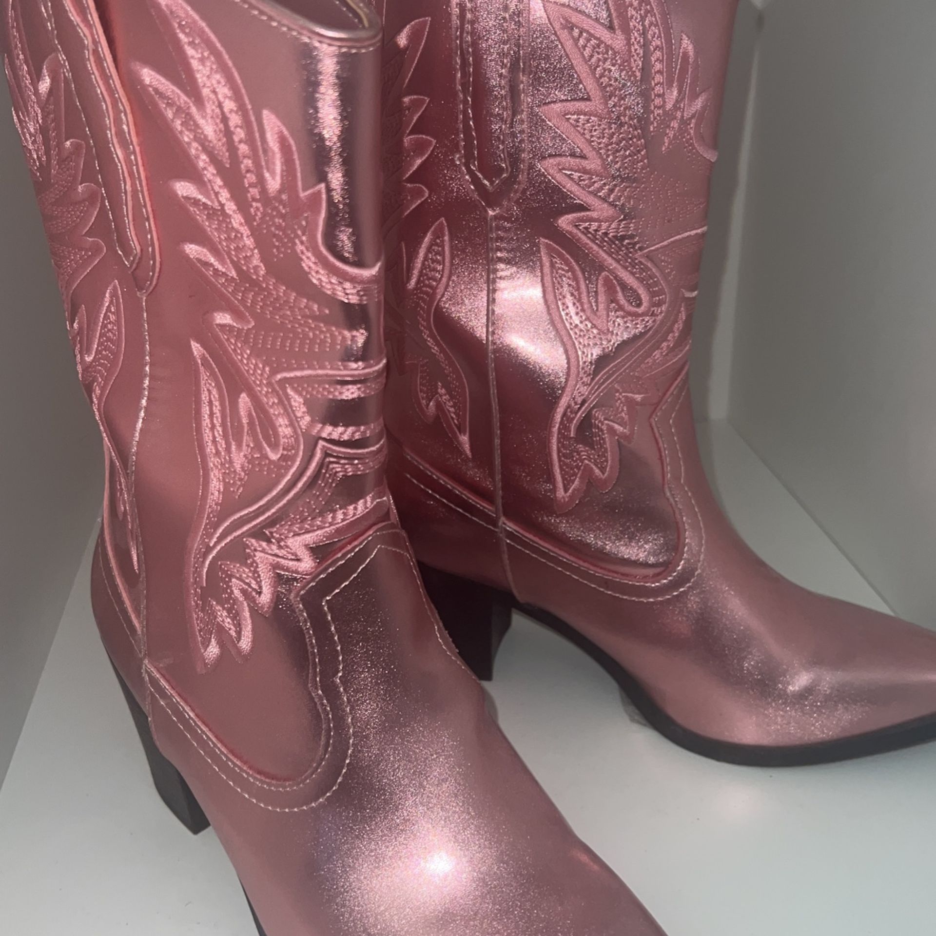 Pink Cowboy Boots - Wore Once!