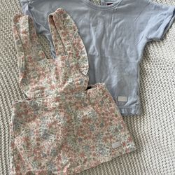 Seven For All Mankind Baby Girls Overall Dress Set