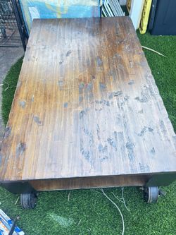 Rolling Wood Table