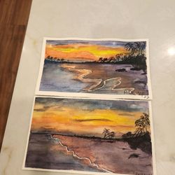Beach & Island Water Color Wall Art