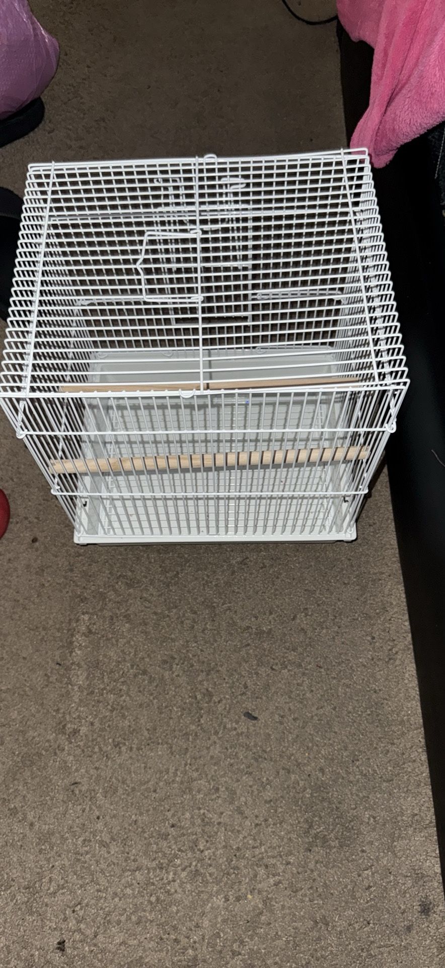 Buggie Parakeet cage comes with food and treats