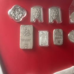 Various Silver Round And Bars