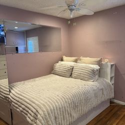 White Queen Headboard And Storage