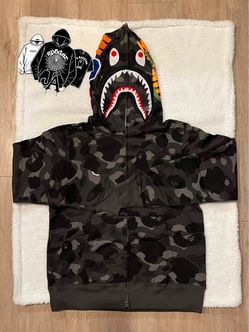 Black/Grey Bathing Ape full zipup hoodie
