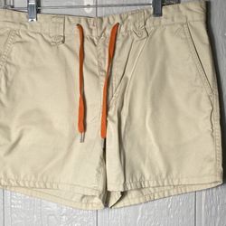 Vintage Tommy Hilfiger Women’s Khaki/ Beige Shorts w/ Orange trimming. Size 6