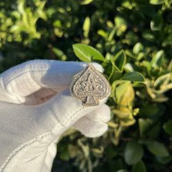 Custom Gold & 3ct Diamond Ring, Huge 17.34 Grams Ace Of Spades 