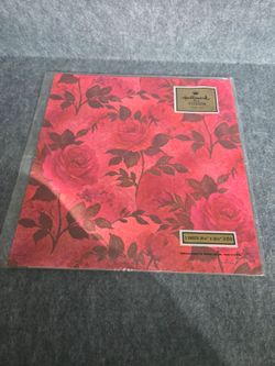 Hallmark 3 Sheets of Wrapping Paper Pink Strips and Floaral Flowers New Open Bag
