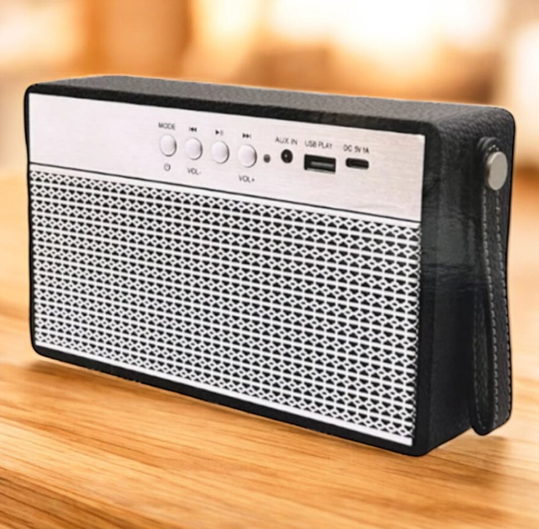 Throwback SonicWave Wireless Speaker Bluetooth FM Radio USB-C Rechargeable