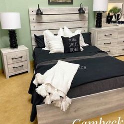 Ashley Furniture Queen Bedroom Set; Bed Frame, Dresser, Nightstand,Mirror
