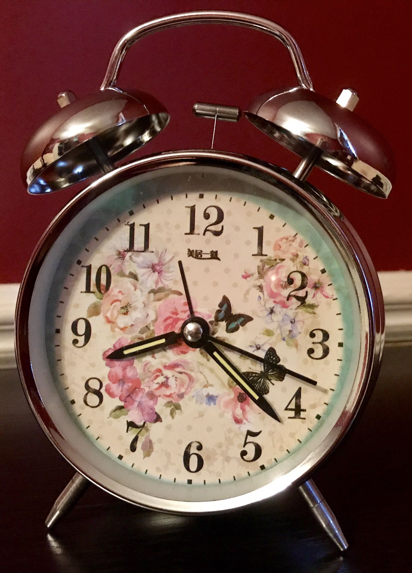 Decorative twin bell alarm clock