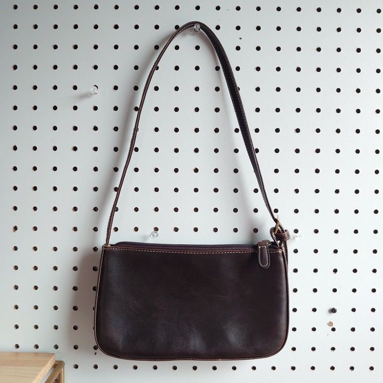 Villager Faux Leather Shoulder Purse Bag Brown Retail $59