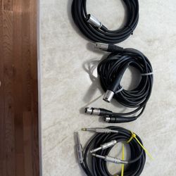 XLR Microphone Cables – Male to Female – Heavy-Duty – Clean & Tested. $17 Both 