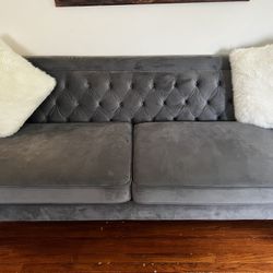 Sofa And Loveseat, And Two Wide Tables 