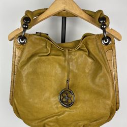 BCBGMAXAZRIA Mustard Yellow Leather Hobo Bag