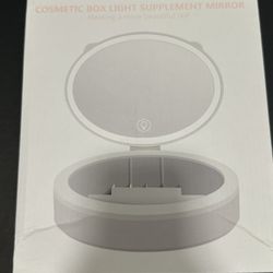 Cosmetic Box Light Supplement Mirror Portable Storage