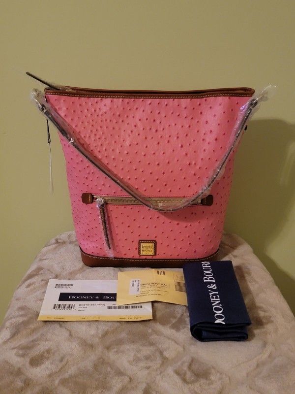 Dooney & Bourke Ostrich Hobo
Shoulder Bag - Hot Pink