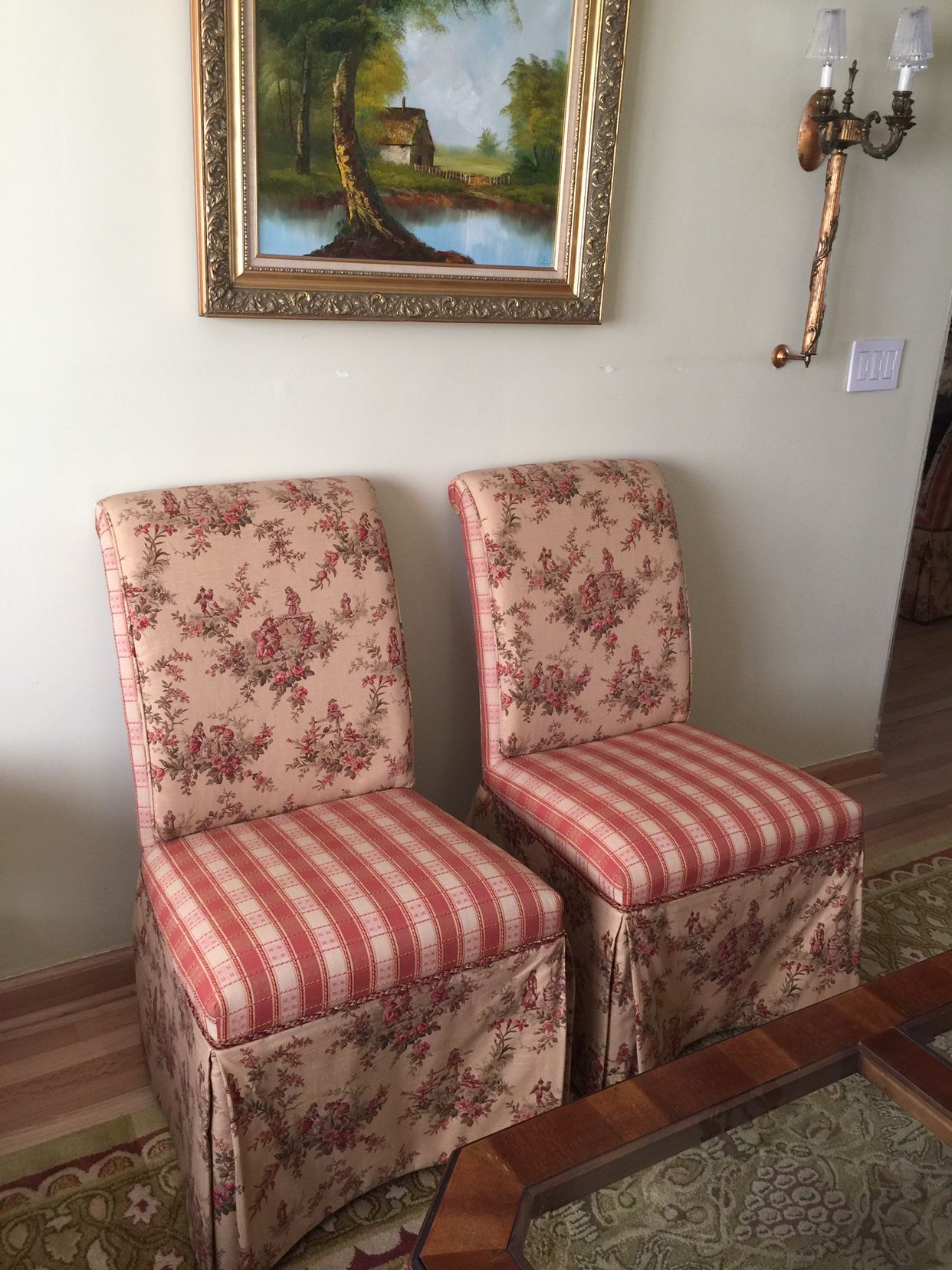 Custom made parsons chairs