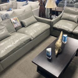 Leather Sofa And Loveseat 😍💗 $3,699! Easy Financing! $10 Down! 90 Days Same As Cash! NO CREDIT NEEDED 💛 