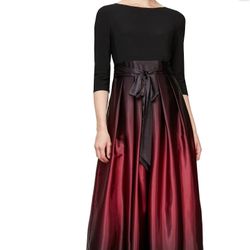 S.L. Fashions Women's Long Satin Mother of The Bride Dress - Size: 6 Petite