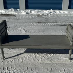 vintage or antique Swedish Gustavian-style wooden bench 