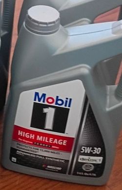 Mobil 1 High Mileage Full Synthetic Motor Oil 5W-30, 5 Quart