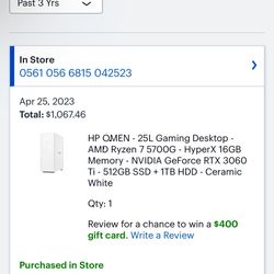 HP OMEN 25L Gaming Desktop – Ryzen 7 5700G | RTX 3060 Ti | 16GB RAM | 1.5TB Storage