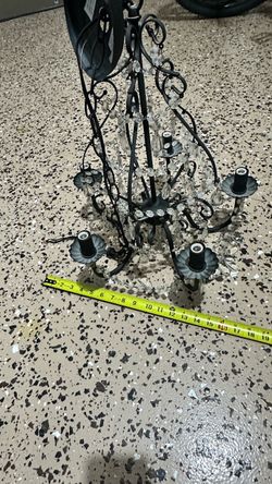 Black 5-Light Chandelier – Traditional Scroll Design