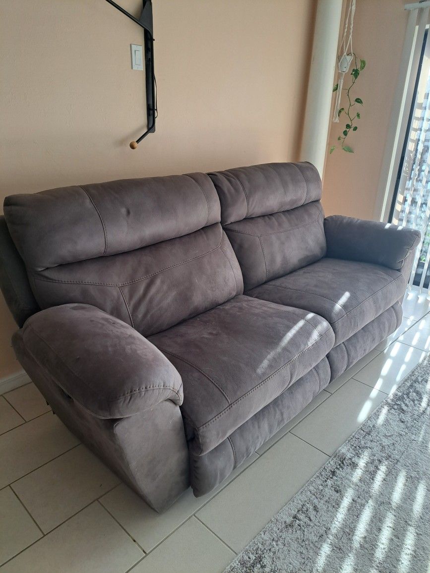 Leather Like Suede Recliner Couch