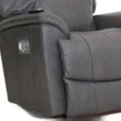 Gray Leather Recliner 