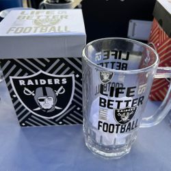 LAS VEGAS RAIDERS 18oz GLASS TANKARD CUP