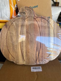 New Acacia Wood Pumpkin Charcuterie & Cutting Board