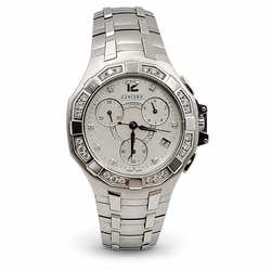 Ladies Concord Saratoga 32mm Octagon Stainless Steel Watch with Mother of Pearl Diamond Dial and Diamond Bezel. (Pre-Owned)