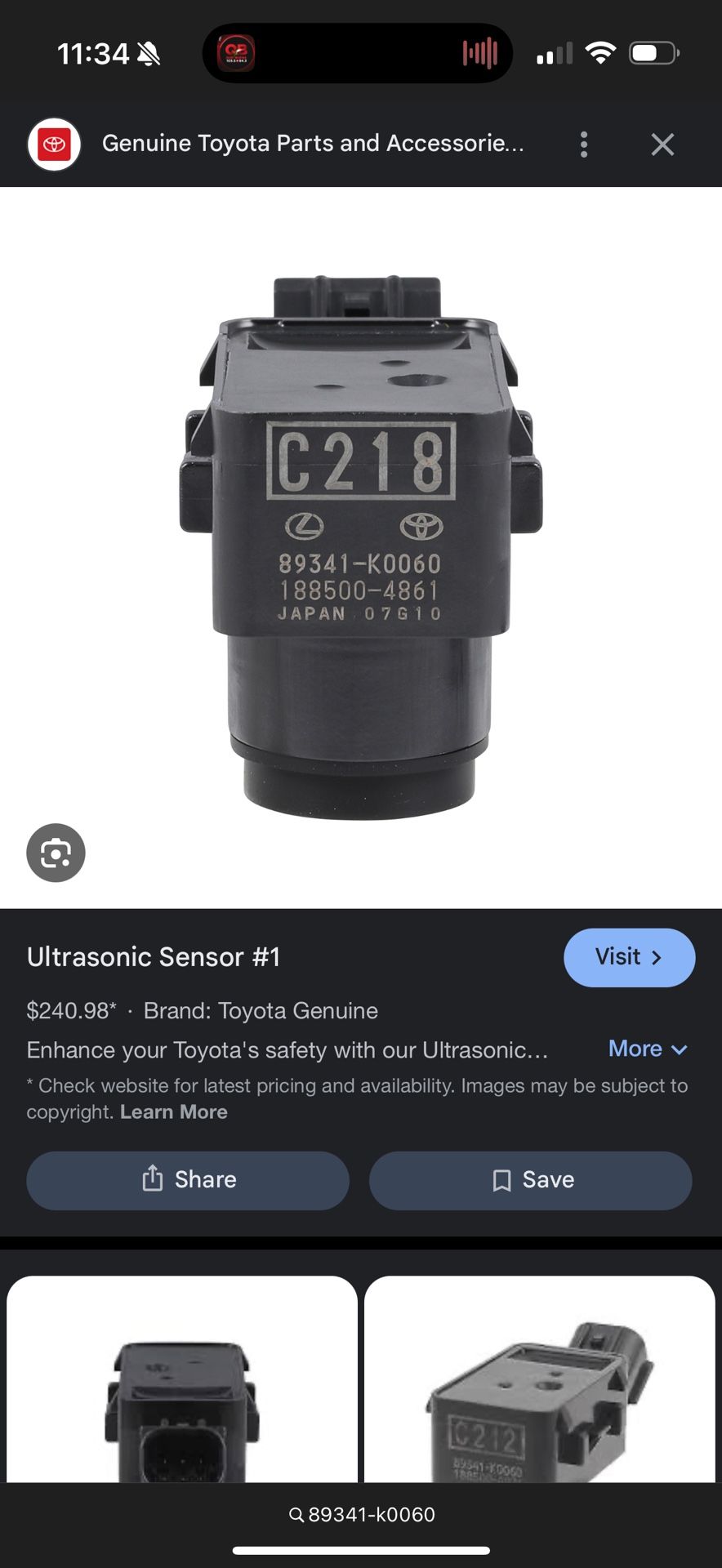 Toyota Parking Sensor