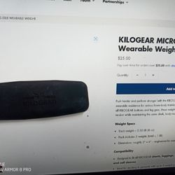 Kilogear Micro 0.50lb Wearable Weights 
