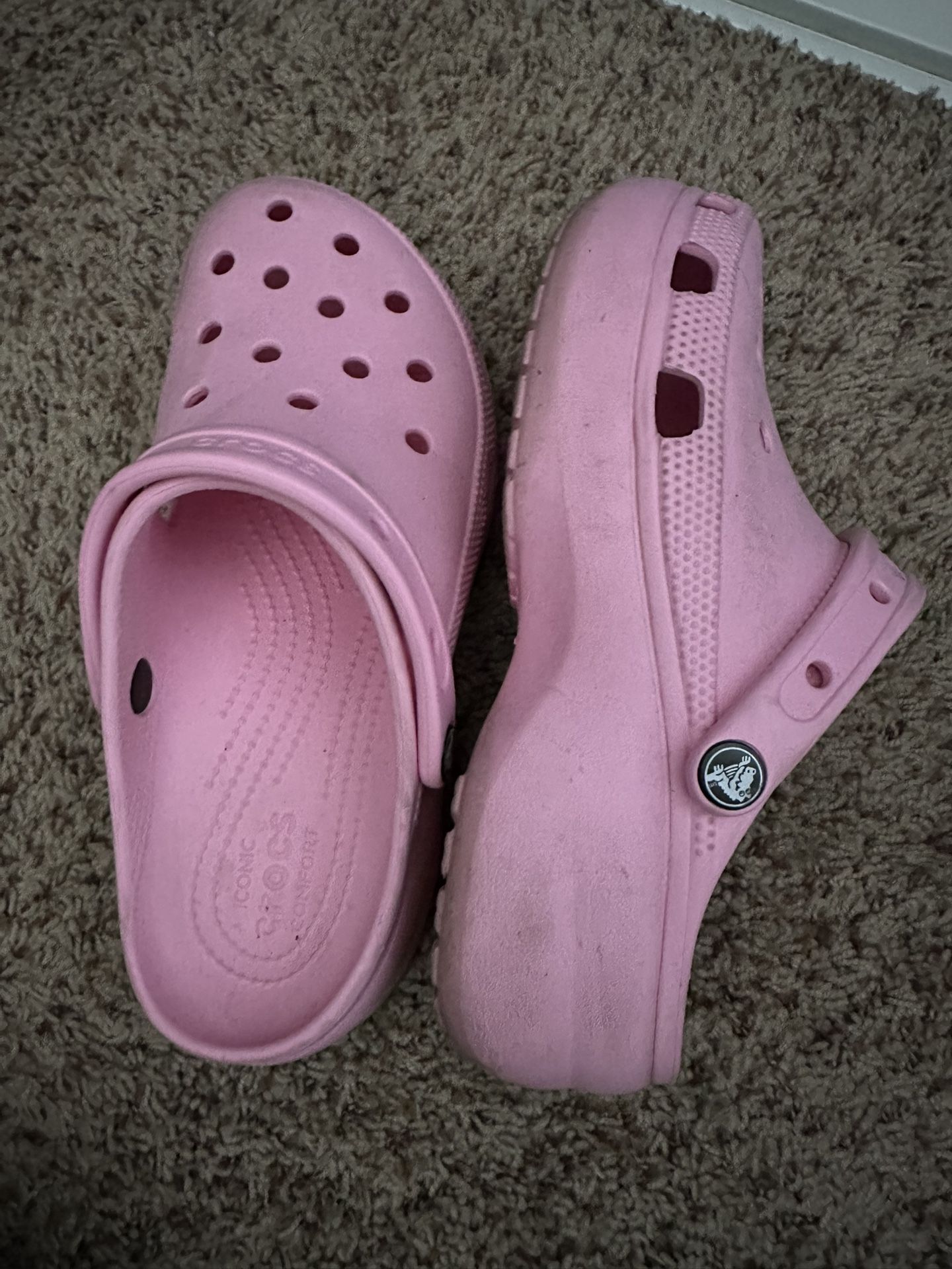 Bubblegum Pink Heel Crocs Women’s 9