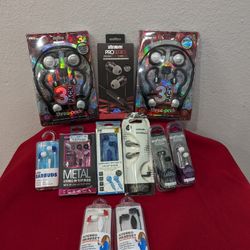 Mixed Lot Of New Headphones Earbuds Headset Earphones 