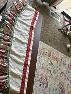 Set Of 3 Apple Printed Curtains 