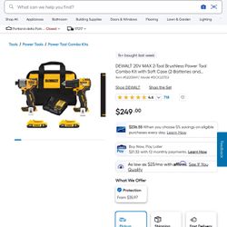 DEWALT 20V MAX 2-Tool Brushless Power Tool Combo Kit with Soft Case (2-Batteries and Charger Included)