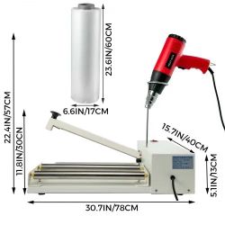 24" I-Bar Shrink Wrap Machine, 800W Shrink Wrap Sealer with Heat Gun, Shrink Film Shrink Wrap Sealer Compatible with PVC POF Film