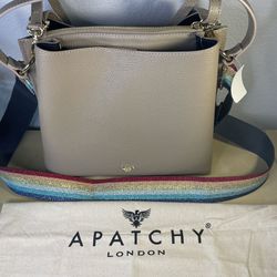 APATCHE LONDON TAUPE LEATHER TOTE BAG