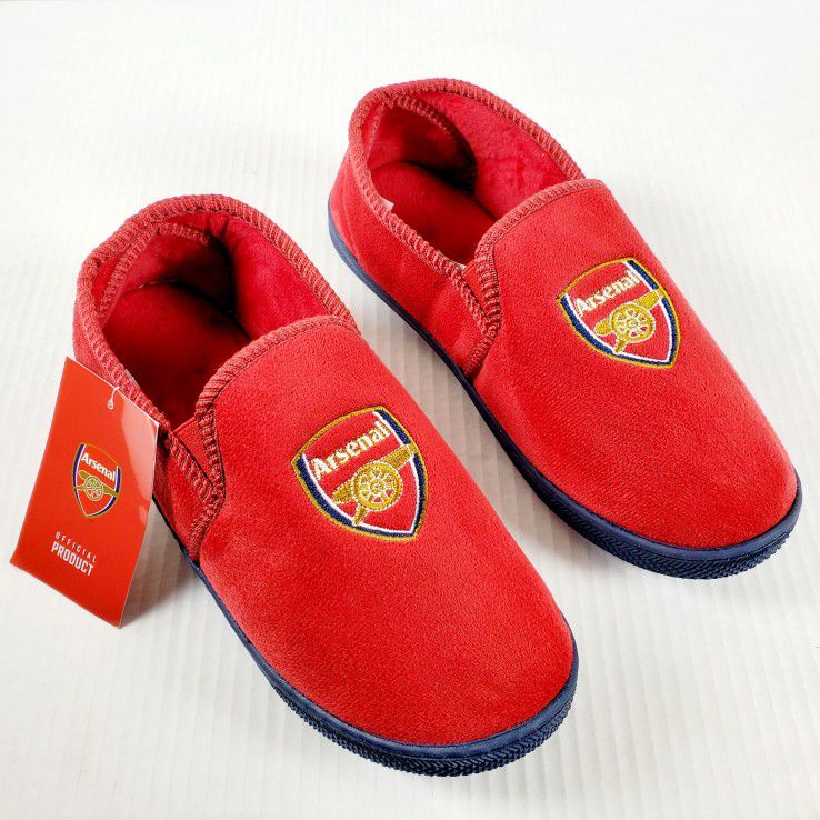 Official Arsenal FC Mens Size 6 - 7 Red Home SLIPPERS Soccer UK Football London

