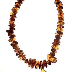 Natural Genuine Cognac Baltic Amber Necklace