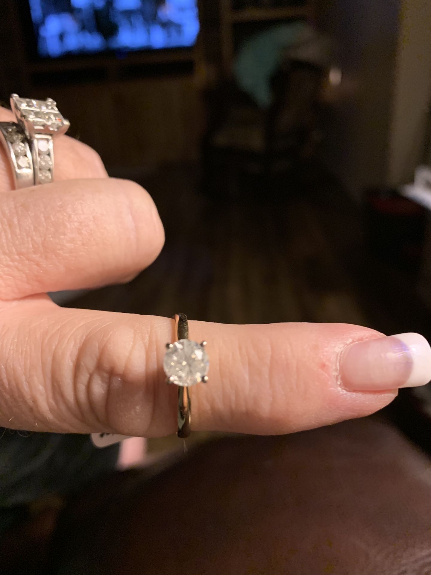 1.25C Diamond engagement ring 14k band ( New)