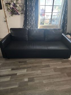 IKEA Faux Leather Pull Out Sleeper Sofa