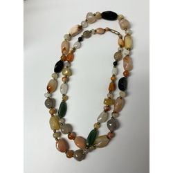 Vintage Multicolor Agate Beaded Necklace