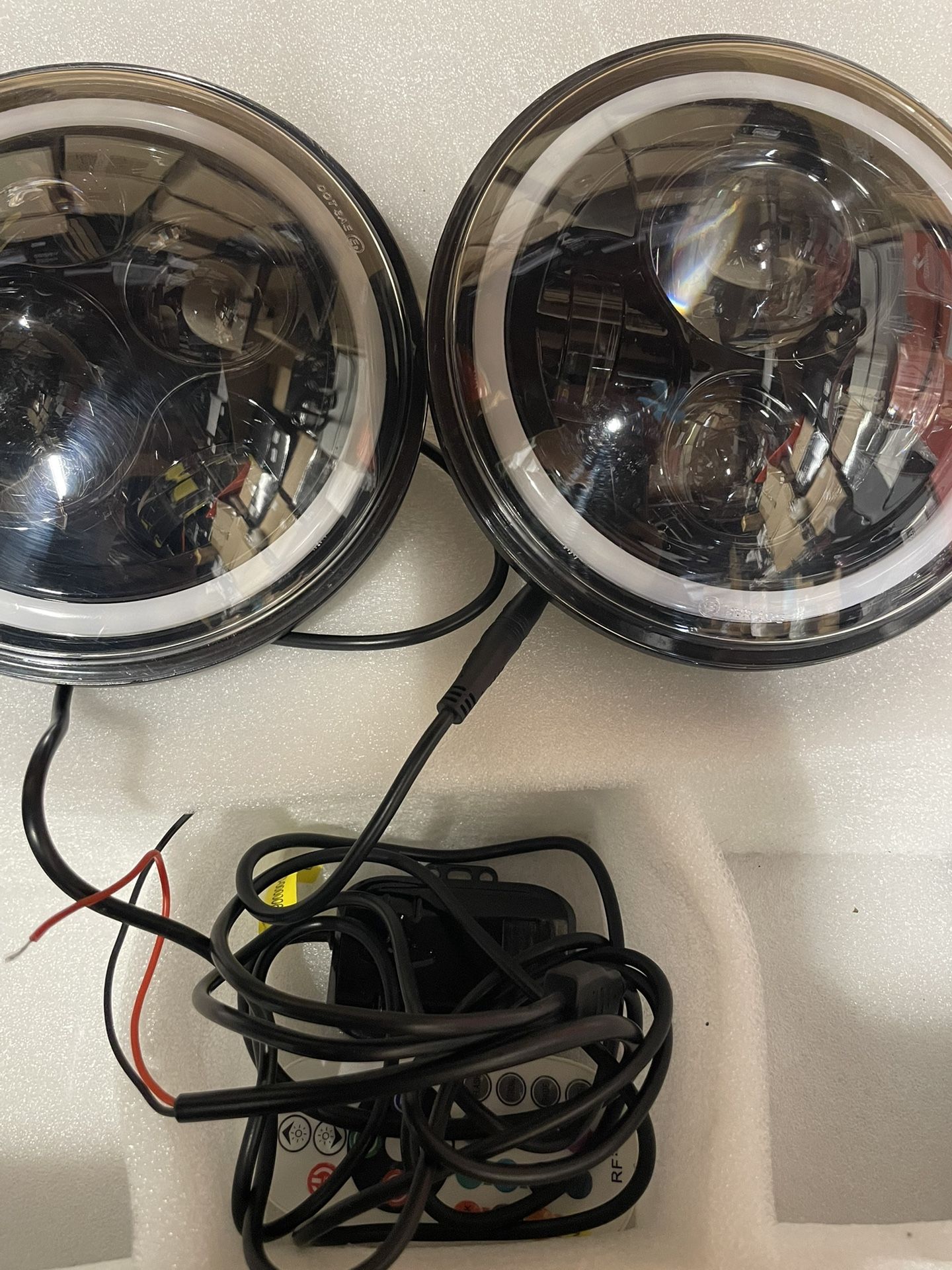 Pair Of Headlights Led With RGB Halos