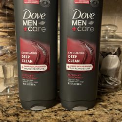 Set Of 2 Dove Men Exfoliating deep Clean Body + Face Wash•18oz•all For $12