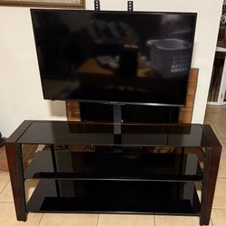 TV Stand / Console with 3 Glass Shelves 
